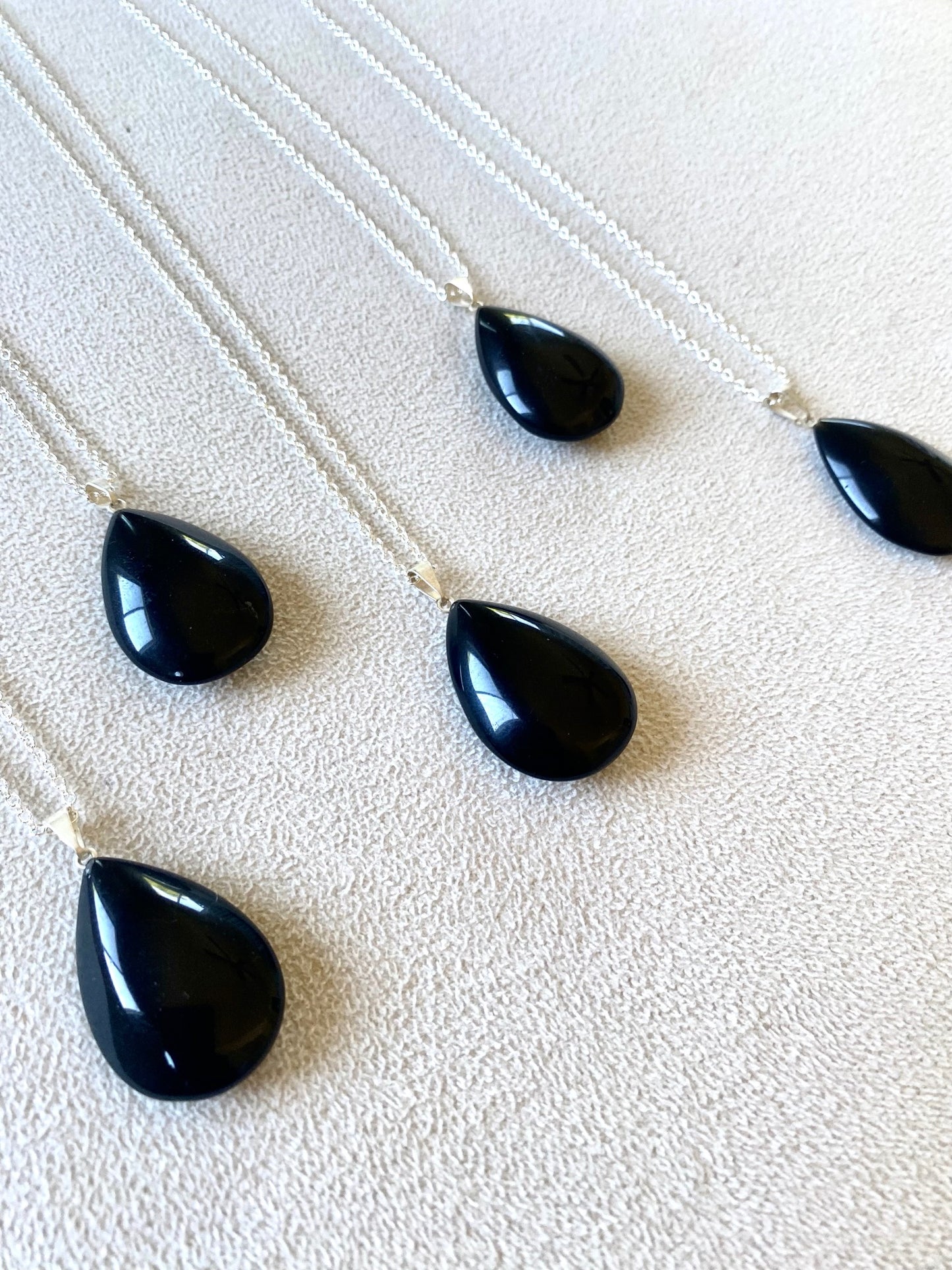 Black Obsidian Pendant Necklace (Aura Cleansing, Grounding, Protection)