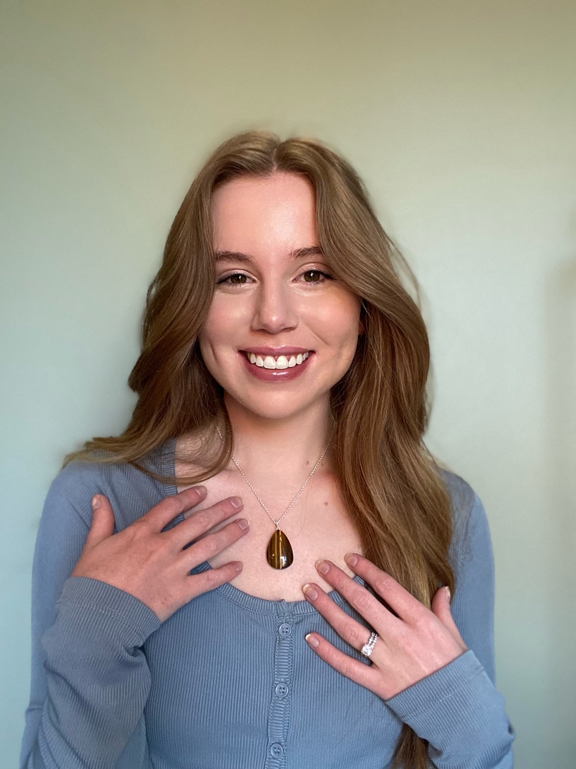 Tigers Eye Pendant Necklace (Manifest, Personal Power, Grounding)