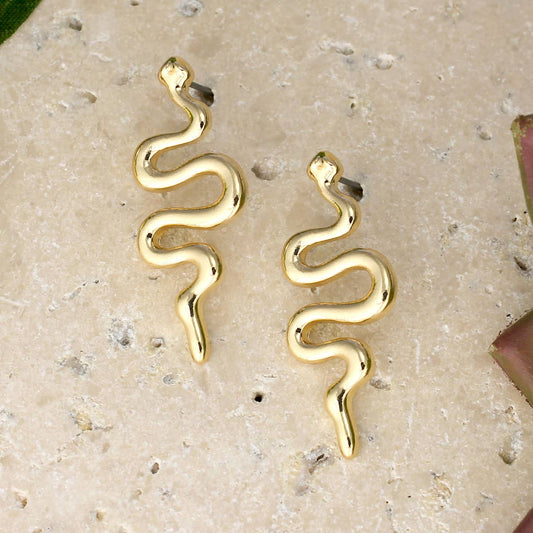 Gold Serpent Earrings